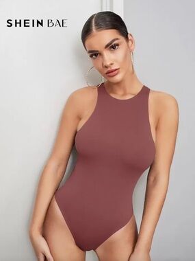 Women’s Mauve High Neck Tank Bodysuit